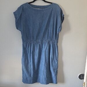 GAP Casual Blue Midi Dress With Pockets